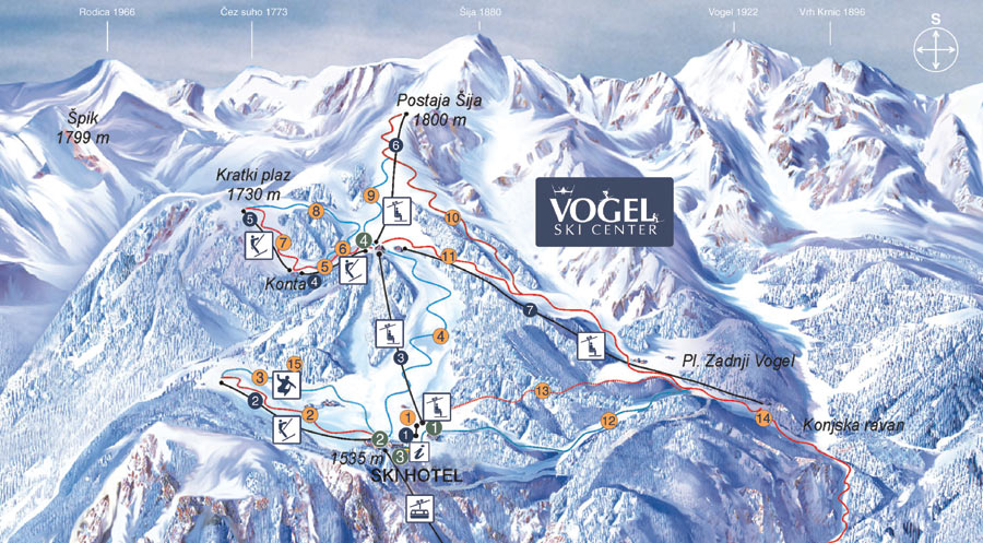 Ski resort map (www.vogel.si)