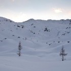 Skiing terrain below Lanževica
