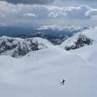 Skiing from Zadnji Vogel to Laz meadow
