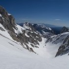 Skiing from Kanjavec: Mišeljska valley