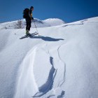 Skiing below Debeli vrh