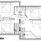 Chalets Alpinka Krvavec floor plan, 1st floor, both chalets