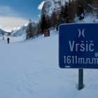 Vršič road under the snow